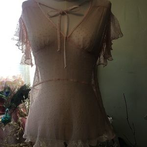 Sheer silk blouse by Trina Turk